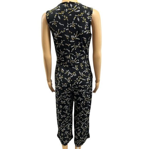 Michael Michael Kors Jasmine Floral Black Cropped Jumpsuit Size XS - Picture 3 of 10